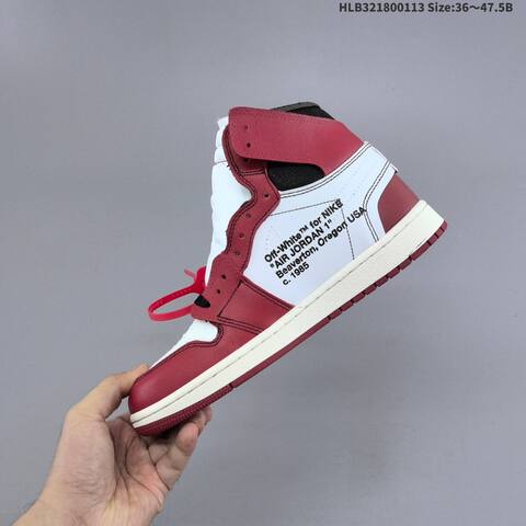 Nike Air Jordan 1 Retro High OG x Off-White White Red Black EU 36-47 5 Basketball - Unisex (BS-66987)