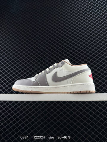 Jordan Air Jordan 1 Low Sail Grey Red Tan EU 36-46 Sneaker - Unisex (BS-80844)