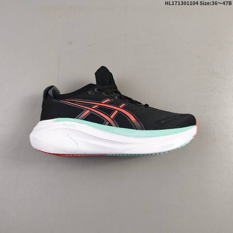 Asics Gel Nimbus 27 Black Coral Mint White EU 36 47 Running Shoe EU 36-47 Running Sneakers - Unisex (BS-69180)