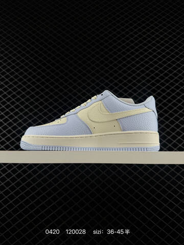 Nike Air Force 1 07 Light Blue And Cream White EU 36-45 Half Sizes Available Lifestyle - Unisex (BS-71994)