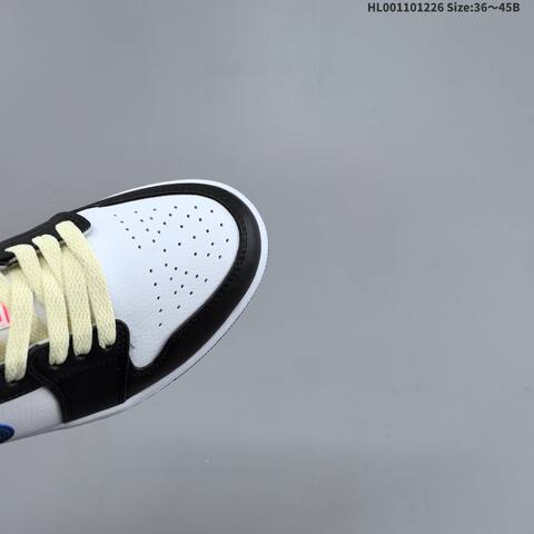 Jordan Air Jordan 1 Low Black White Blue Red 36 45B Basketball - Women's (BS-67264)