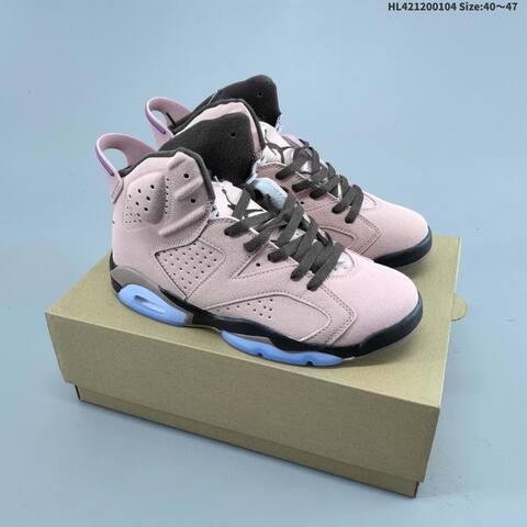 Jordan Air Jordan 6 Retro Pink Black Blue And White Black Blue EU 40-47 Basketball - Men's (BS-67126)