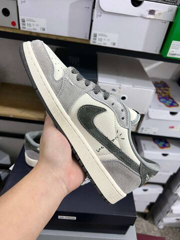 Jordan Air Jordan 1 Low Travis Scott The North Face Sail Light Grey Dark Grey Sneaker (BS-87169)