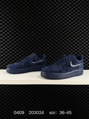 Nike Air Force 1 07 Low Midnight Navy Suede With Patent Navy Swoosh EU 36-45 Lifestyle - Unisex (BS-72224)