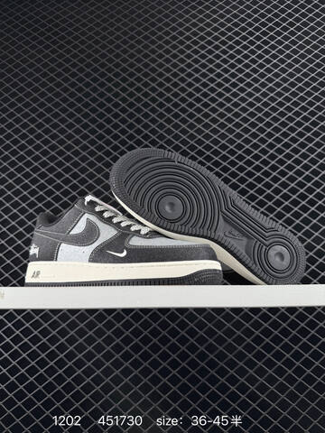 Nike Air Force 1 07 Low Black Silver And White Grey EU 36-45 Lifestyle - Unisex (BS-73878)