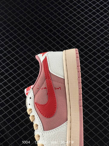 Jordan Travis Scott x Air Jordan 1 Low White Pink Red Beige EU 36-47 Sneaker - Unisex BS-80585