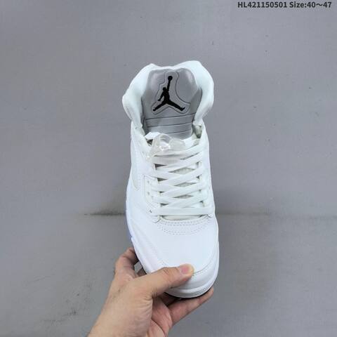 Jordan Air Jordan 5 Retro High White Silver Ice Blue EU 40-47 Basketball - Men's (BS-66057)