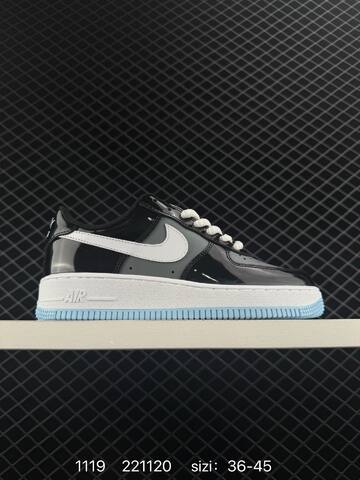 Nike Air Force 1 Low Black Grey White Light Blue EU 36-45 Lifestyle - Unisex (BS-74113)