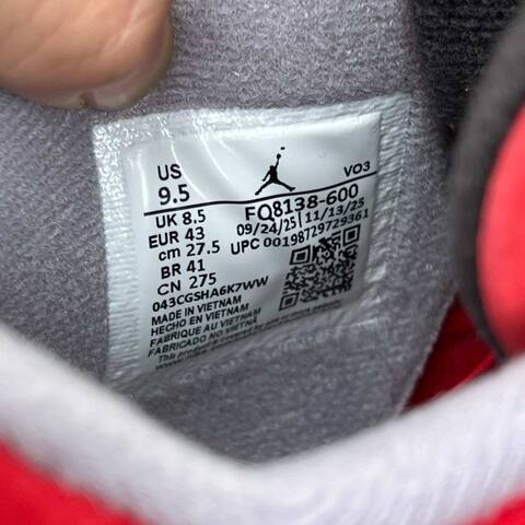 Jordan Air Jordan 4 Retro FQ8138-600 Fire Red White Black US 9 5 UK 8 5 EUR 43 Cm 27 5 Basketball Shoe - Men s BS-87244