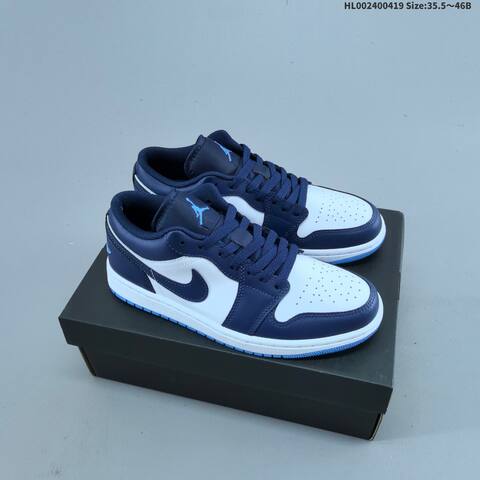 Jordan Air Jordan 1 Low Midnight Navy University Blue White 35 5 46 Casual - Unisex (BS-66144)