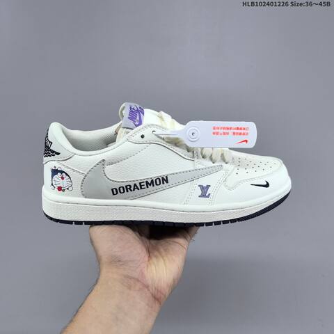 Nike Air Jordan 1 White Gray Purple 36 45 Lifestyle - Unisex (BS-67268)