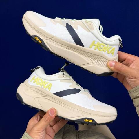 HOKA Transport 6 White Beige Black Yellow Trail Shoe Trail Running Sneakers (BS-86840)