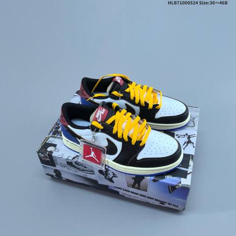 Jordan Air Jordan 1 Low White Black University Blue Varsity Red Yellow Purple EU 36-46 Lifestyle - Unisex (BS-65885)
