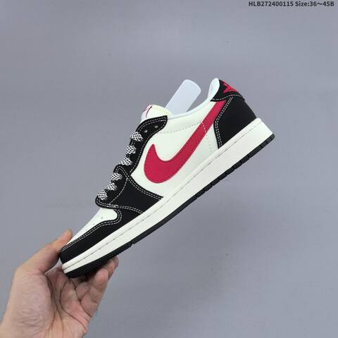 Jordan Air Jordan 1 Low x Travis Scott White Black Red EU 36-45 Lifestyle - Unisex (BS-66961)