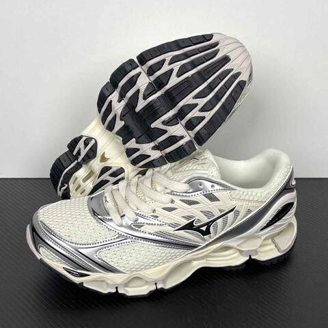 Mizuno Wave Prophecy LS D1 GA251101 Off White Silver Black Running Shoe Running Sneakers BS-86784