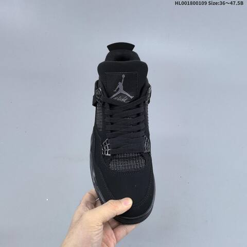 Jordan Air Jordan 4 Retro Black Cat Black 36 47 5 Basketball - Unisex (BS-67046)