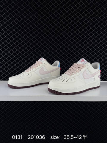 Nike Air Force 1 07 LV8 IQ4937-161 Sail Cream With Pink And Light Blue Accents EU 35 5-42 5 Lifestyle - Unisex (BS-72876)