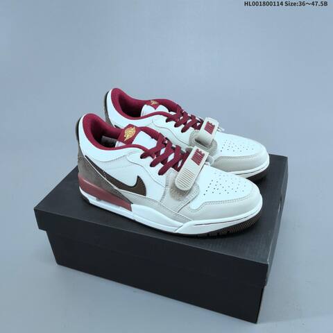 Jordan Legacy 312 Low White Burgundy Taupe Brown 36 47 5B Lifestyle - Unisex (BS-66980)