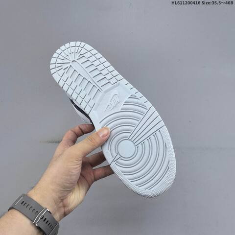 Jordan Air Jordan 1 Low White Light Grey Black 35 5-46 Casual - Unisex (BS-66171)
