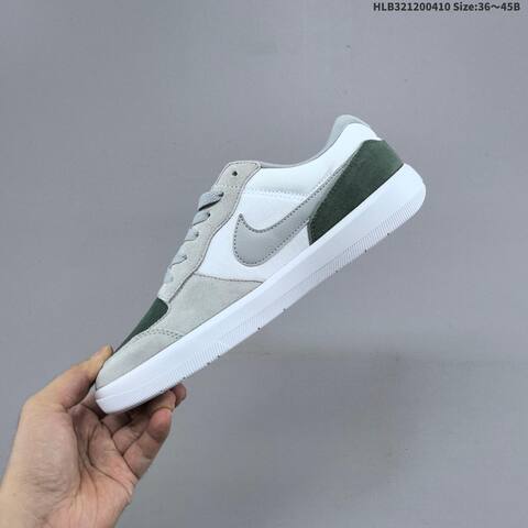 Nike SB Force 58 White Grey Dark Green EU 36-45 Skate Shoe - Unisex (BS-60839)