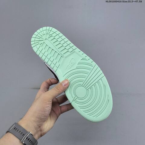 Jordan Air Jordan 1 Low SE Supernova Black White With Iridescent Pastel Green And Pink 35 5-47 5 Lifestyle - Unisex (BS-66168)