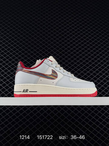 Nike Air Force 1 Light Grey Off White Red Multicolor EU 36-46 Sneaker - Unisex (BS-80062)