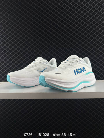 HOKA ONE ONE Bondi 9 White Turquoise Blue EU 36-45 Running Shoe Running Sneakers - Unisex (BS-86528)