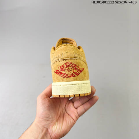 Jordan Air Jordan 1 Low OG Tan Wheat With Red Accents EU 36-46 Lifestyle - Unisex (BS-63843)