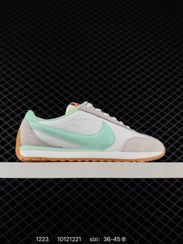 Nike Classic Cortez Leather EVA White Grey Suede With Mint Green Swoosh And Gum Sole EU 36-45 5 Casual - Unisex (BS-73541)