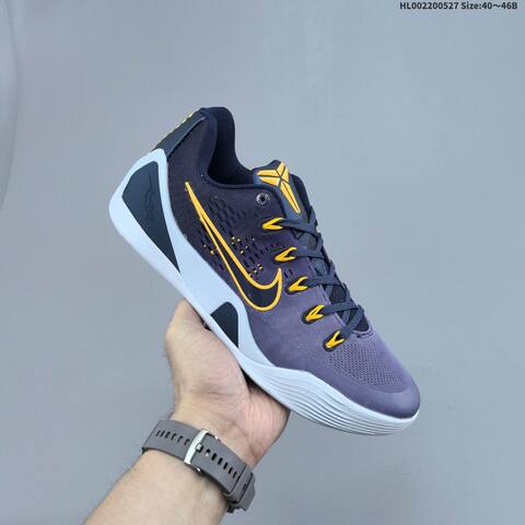 Nike Kobe 9 Low Purple Navy Yellow White EU 40-46 Basketball Shoe - Men s BS-60071