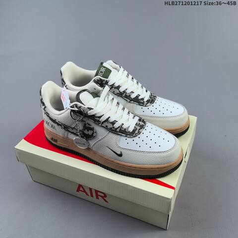 Nike Air Force 1 07 Low Black Light Blue White Beige Green Brown EU 36-45 Skate Shoe - Unisex BS-62617