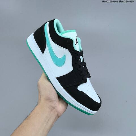 Jordan Air Jordan 1 Low Black White Turquoise EU 36-45 Lifestyle - Unisex (BS-67100)