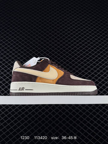 Nike Air Force 1 07 LV8 Multicolor Suede Black White Brown Tan Light Grey Black Light Grey Navy EU 36-45 Lifestyle - Unisex BS-73402