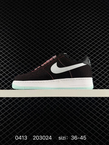 Nike Air Force 1 07 Low Black White Mint With Multicolor Laces EU 36-45 Lifestyle Unisex BS-72124