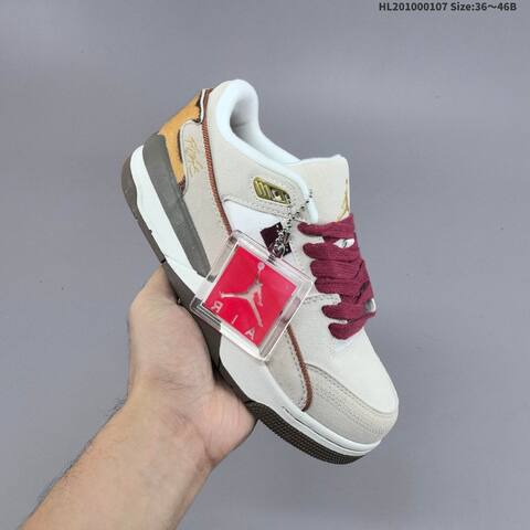 Jordan Flight Court Sail White Burgundy Brown EU 36-46 Casual - Unisex (BS-67067)