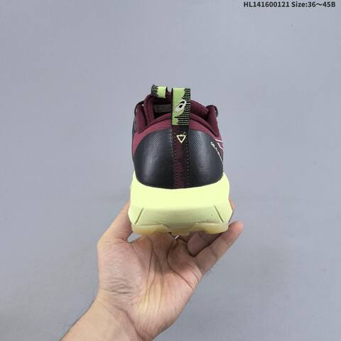 ASICS GEL TRABUCO 13 Black Burgundy Neon Yellow EU 36-45 Trail Shoe Trail Running Sneakers - Unisex (BS-69047)