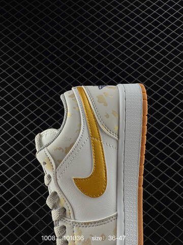 Jordan Air Jordan 1 Low 553558-118 White Gold Grey Gum EU 36-47 Basketball Shoe - Unisex BS-80564