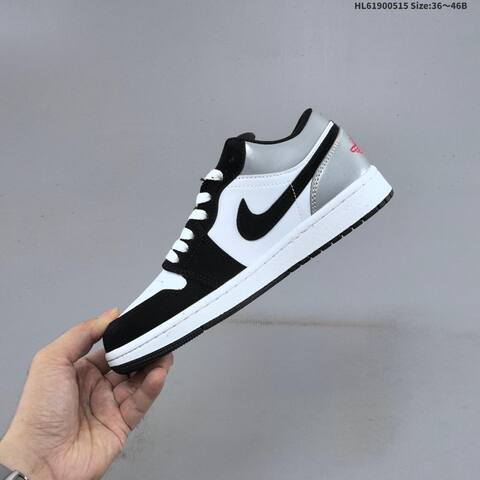 Jordan Air Jordan 1 Low Black White Silver 36 46B Basketball - Women's (BS-65948)