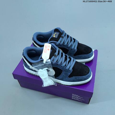 Nike SB Dunk Low Navy Black Light Grey White Olive EU 36-46 Skate Shoe - Unisex (BS-60596)