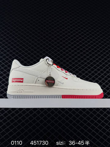 Nike Air Force 1 07 Low White Gray With Red Accents 36-45 Lifestyle - Unisex (BS-73205)