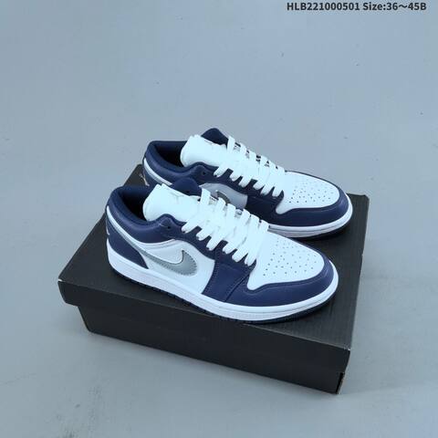 Jordan Air Jordan 1 Low Aluminum White Navy EU 36 45 Casual - Unisex (BS-66059)