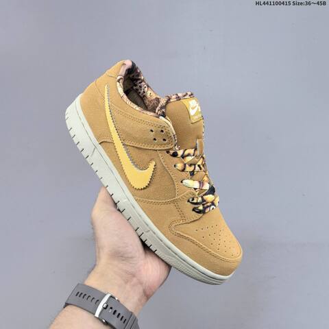Nike SB Dunk Low Wheat Gold Light Grey EU 36-45 Skate Shoe - Unisex BS-60716