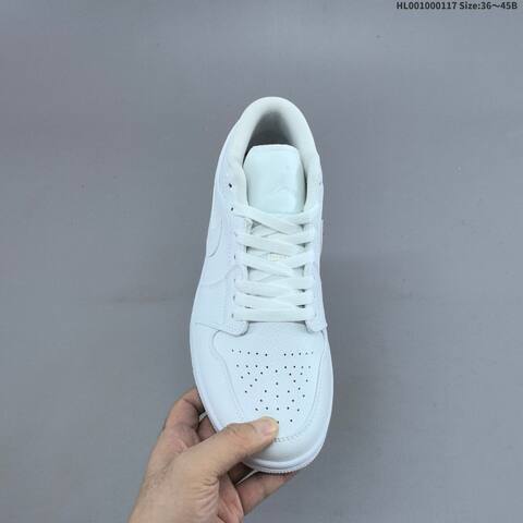 Jordan Air Jordan 1 Low Triple White 36 45 Basketball - Unisex (BS-66952)