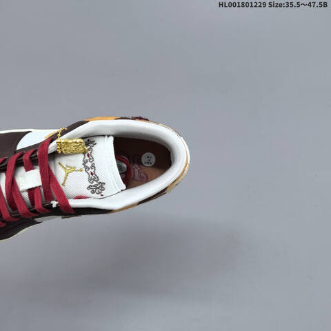 Air Jordan Air Jordan 1 Low White Brown Gold Red 35 5 47 5 Lifestyle - Unisex (BS-67208)