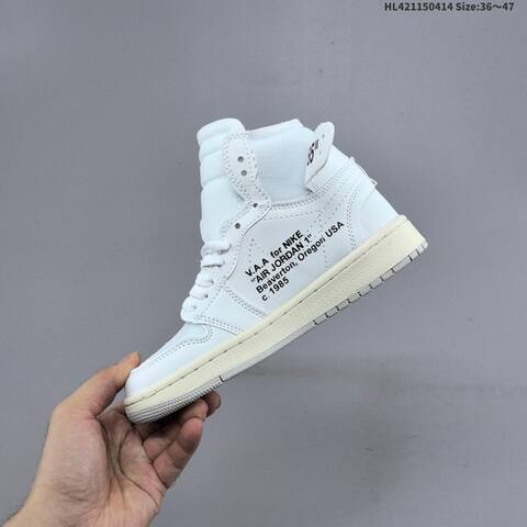 Nike Air Jordan 1 Retro High OG x Off-White White Grey Sail 36 47 Basketball - Unisex (BS-66189)