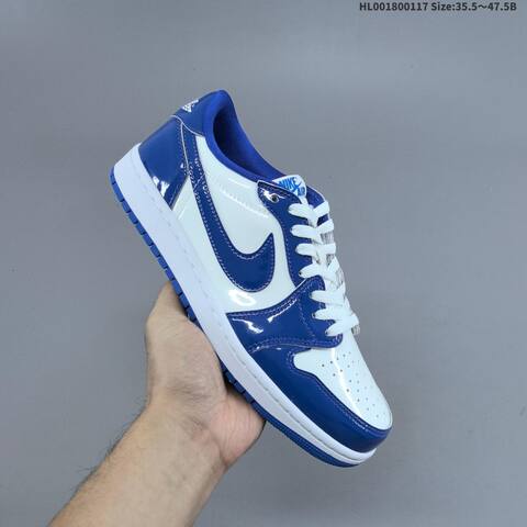 Nike Air Jordan 1 Low Storm Blue White Royal Blue 35 5-47 5 Basketball - Unisex (BS-66947)