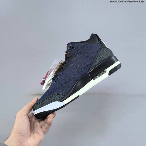 Jordan Levi s x Air Jordan 3 Retro SP Denim Black White Red EU 40-48 5 Basketball - Men's (BS-65913)