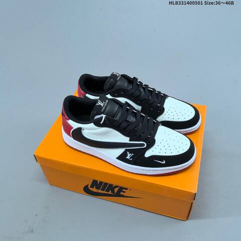 Louis Vuitton Nike Air Jordan 1 x Travis Scott AIR JORDAN DIY White Gray Black Navy (BS-66062)