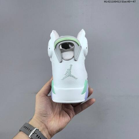 Jordan Air Jordan 6 Retro White Grey With Mint Green And Icy Purple Accents 40 47 Basketball - Men's (BS-66201)