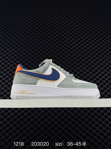 Nike Air Force 1 07 Low Multi-color Suede With Tan Grey Blue And Sage White Navy Orange EU 36-45 5 Lifestyle - Unisex (BS-73624)
